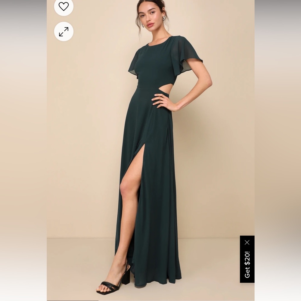 Garden bliss emerald green maxi dress